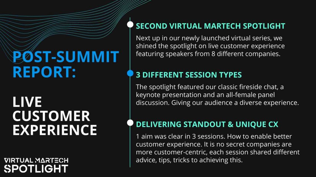 Post-Summit report banner of Virtual MarTech Spotlight: Live Customer Experience
